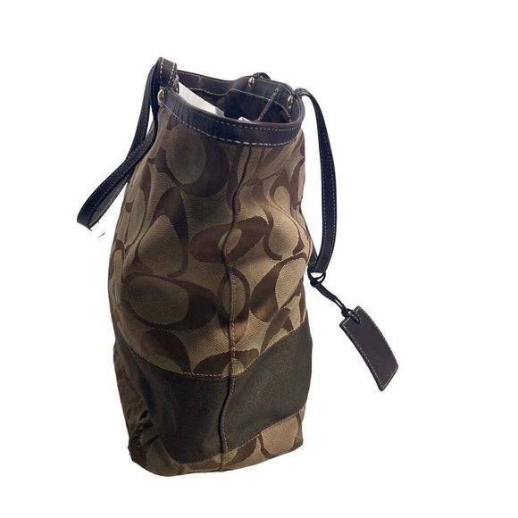 COACH Canvas Signature Logo Bag Brown With Dust Bag 10125‎ - Picture 2 of 14